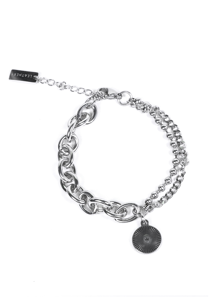 #3201 Layered Chain Mix Bracelet [SILVER]