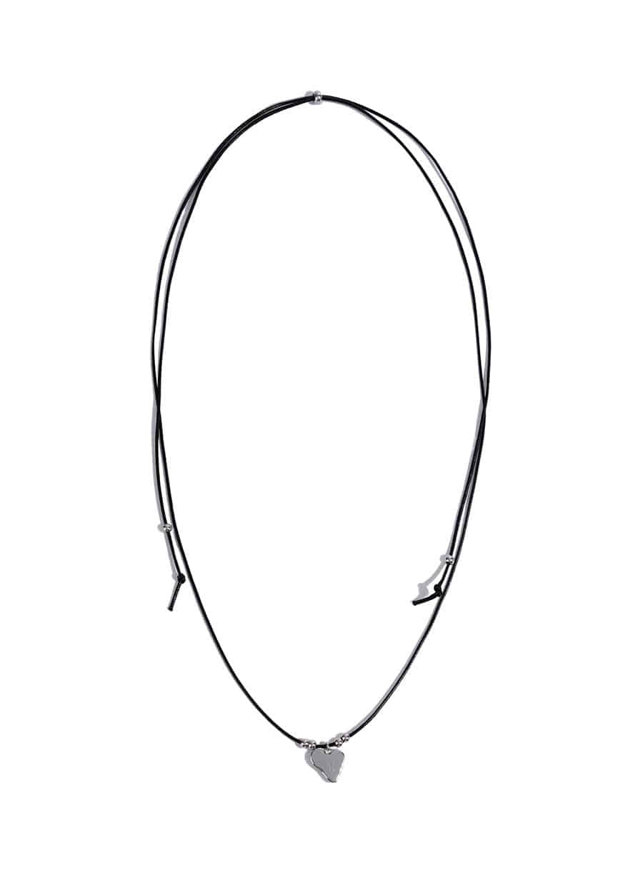 Two-way Choker Heart Necklace [SILVER]