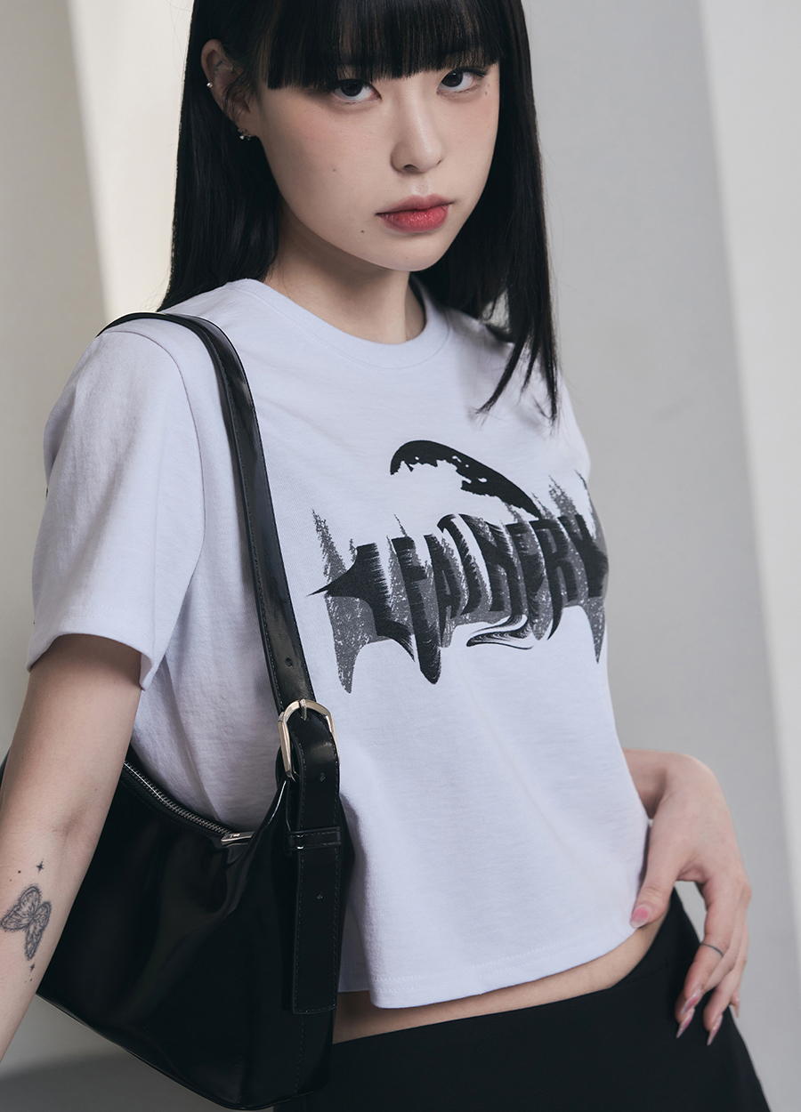 Midnight Moon Crop T-shirt [WHITE]