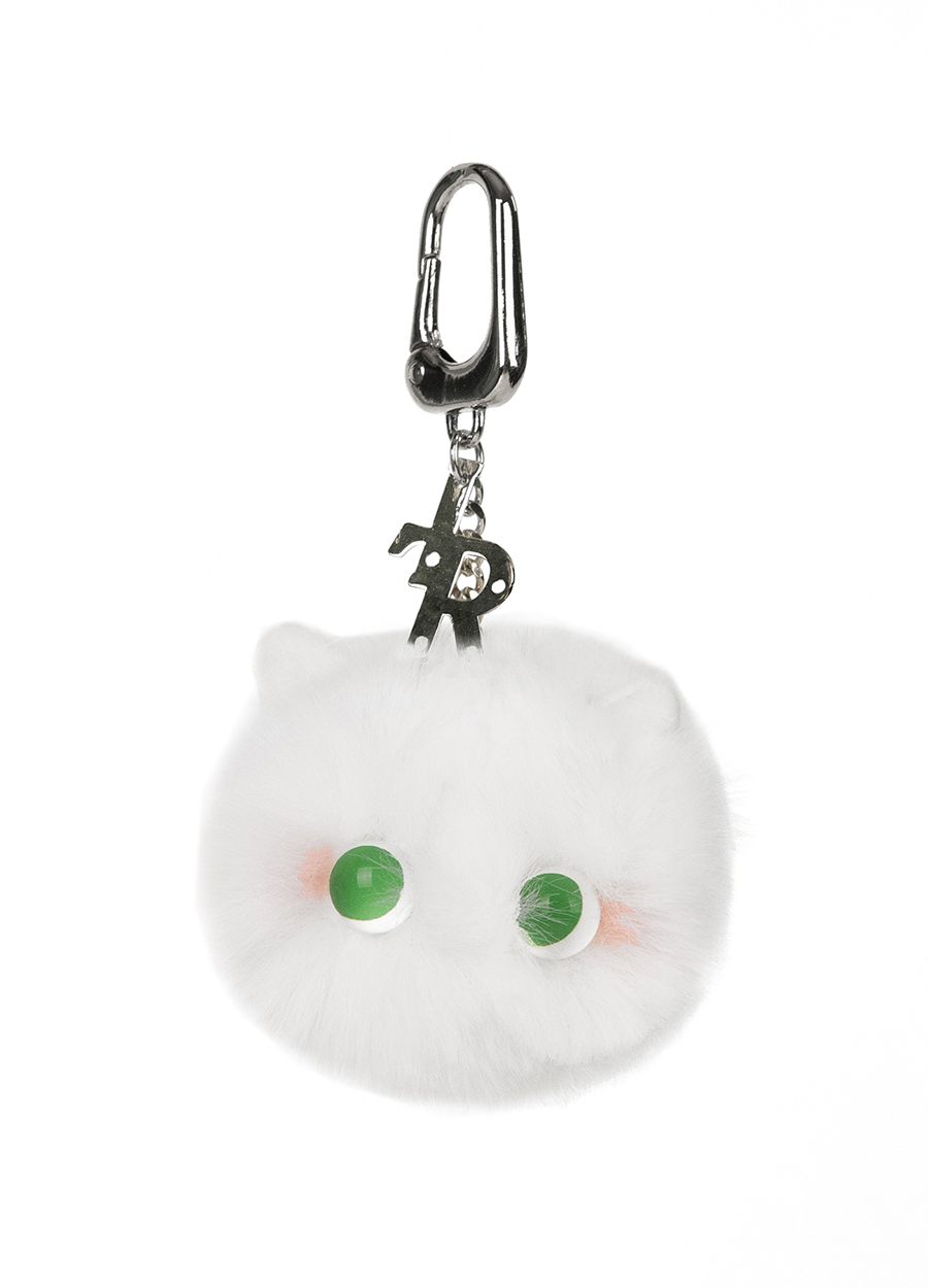Shy Cat Key-Ring [WHITE]