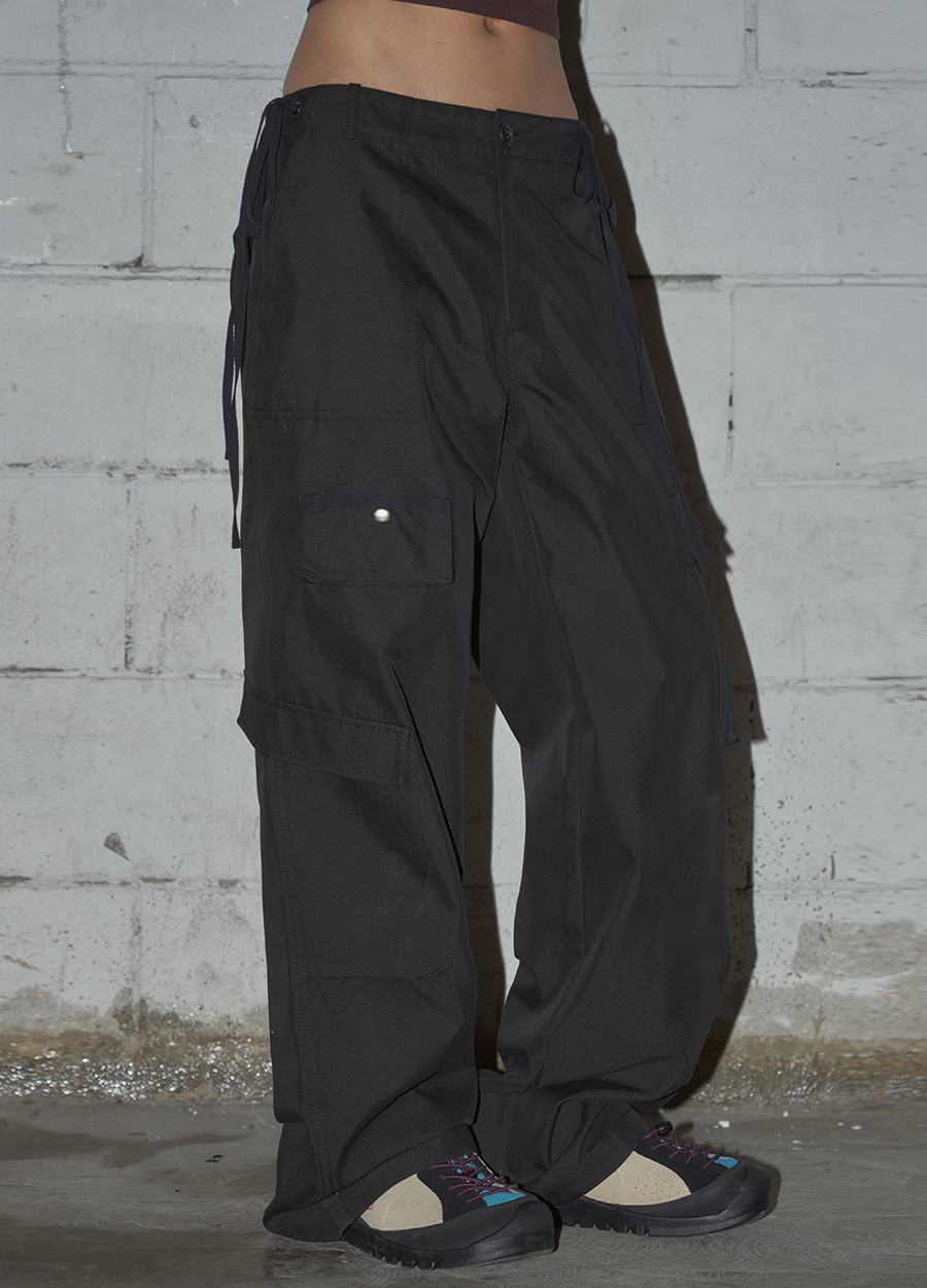 Flap Cargo Pants [BLACK]